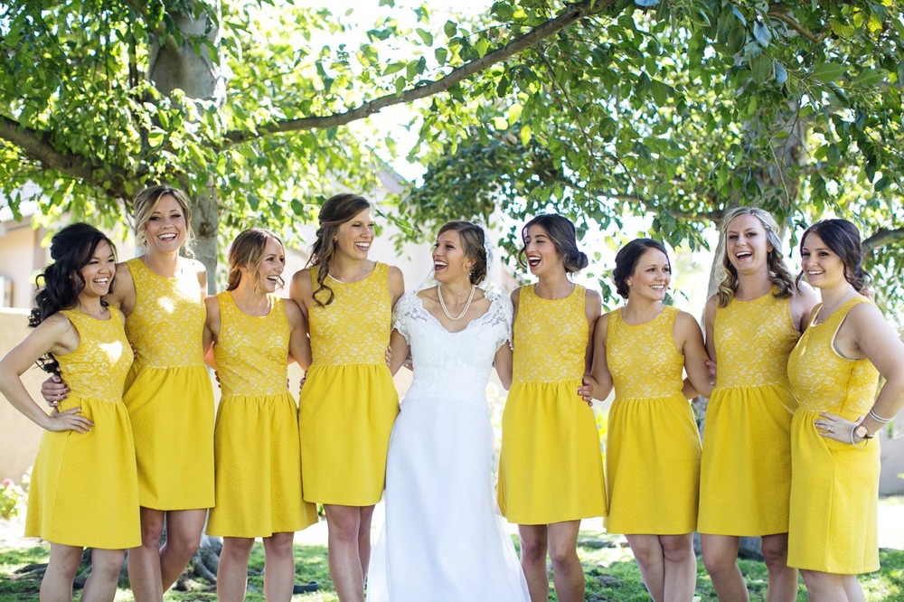 To Have & To Hold Weddings {mustard bridal party}